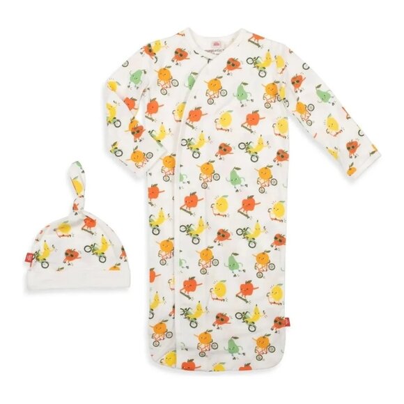 NWT Magnetic Me Peeling Great Modal Gown + Hat Size NB-3 months - Picture 1 of 6